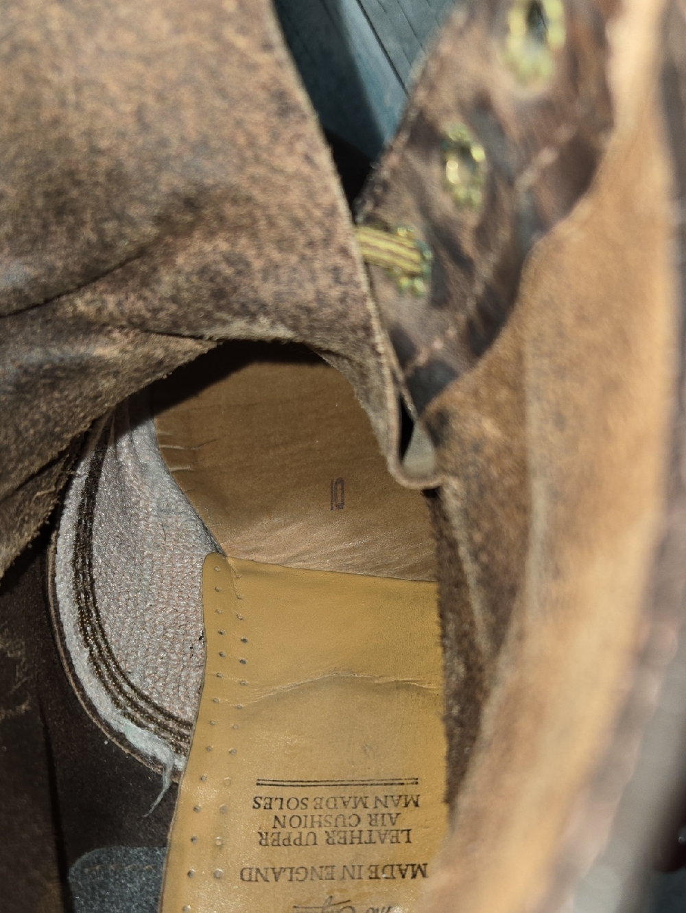 Vintage Dr Martens Brown Leather Lace-Up Work Boots Sz 10 - Picture 9 of 9